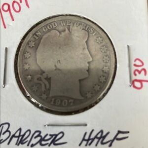 1907 Barber Half Dollar Coin